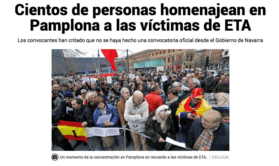 Cientos de personas homenajean en Pamplona a las víctimas de ETA