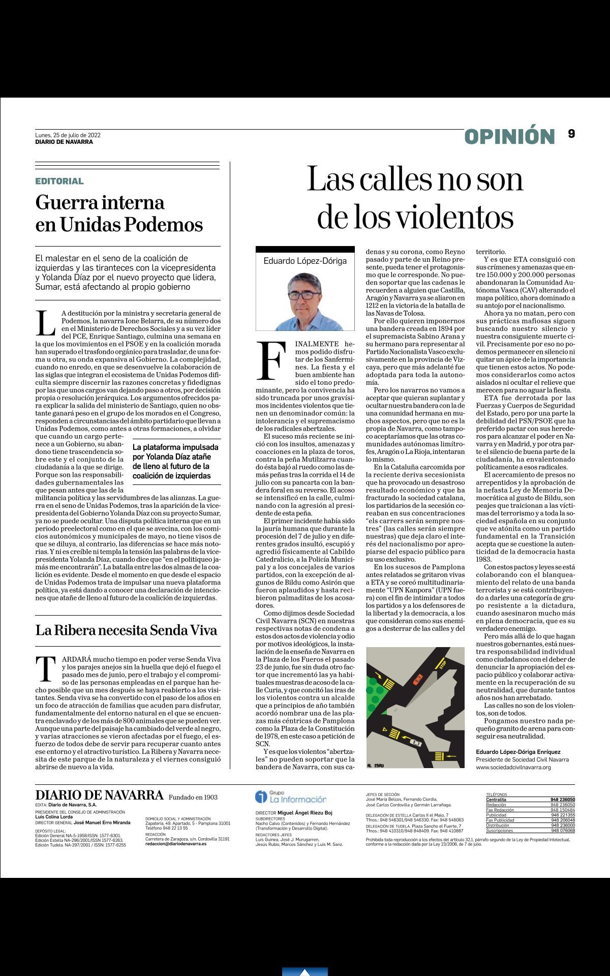 Las calles no son de los violentos