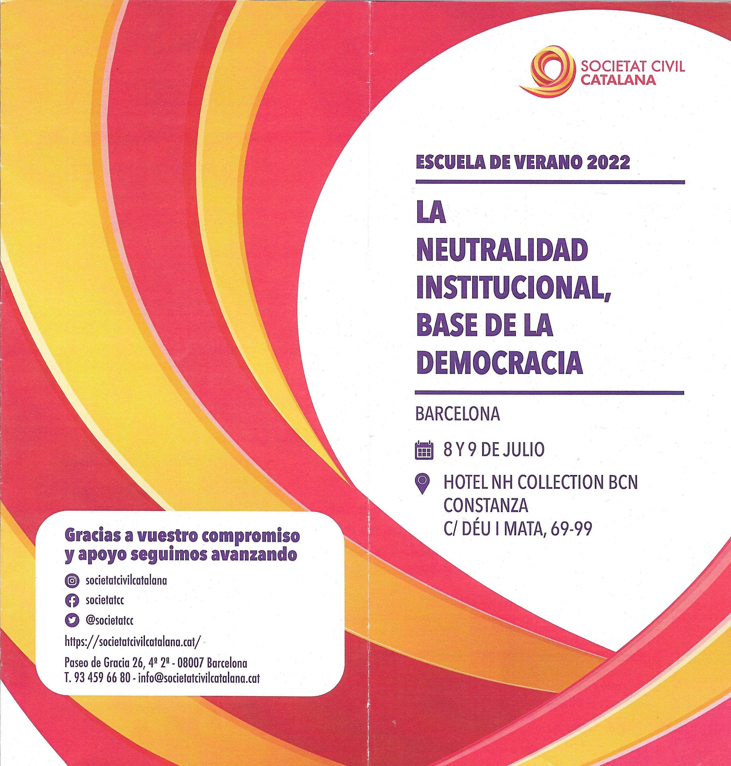 SCN participa en la Escuela de Verano de Sociedad Civil Catalana (SCC)