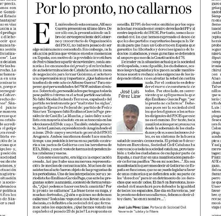 Por lo pronto, no callarnos