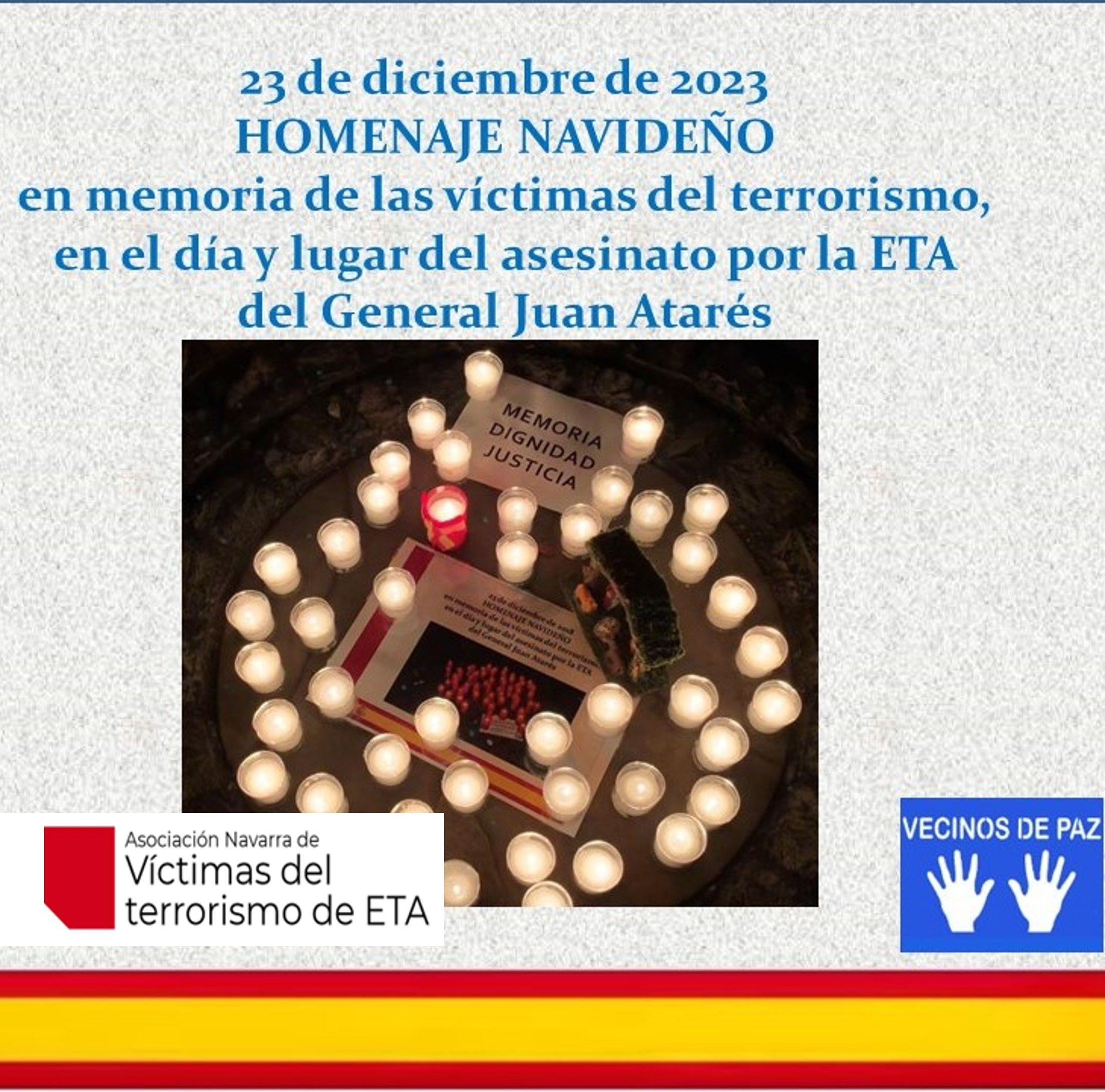 Homenaje Navideño de ANVITE y Vecinos de Paz a las víctimas del terrorismo
