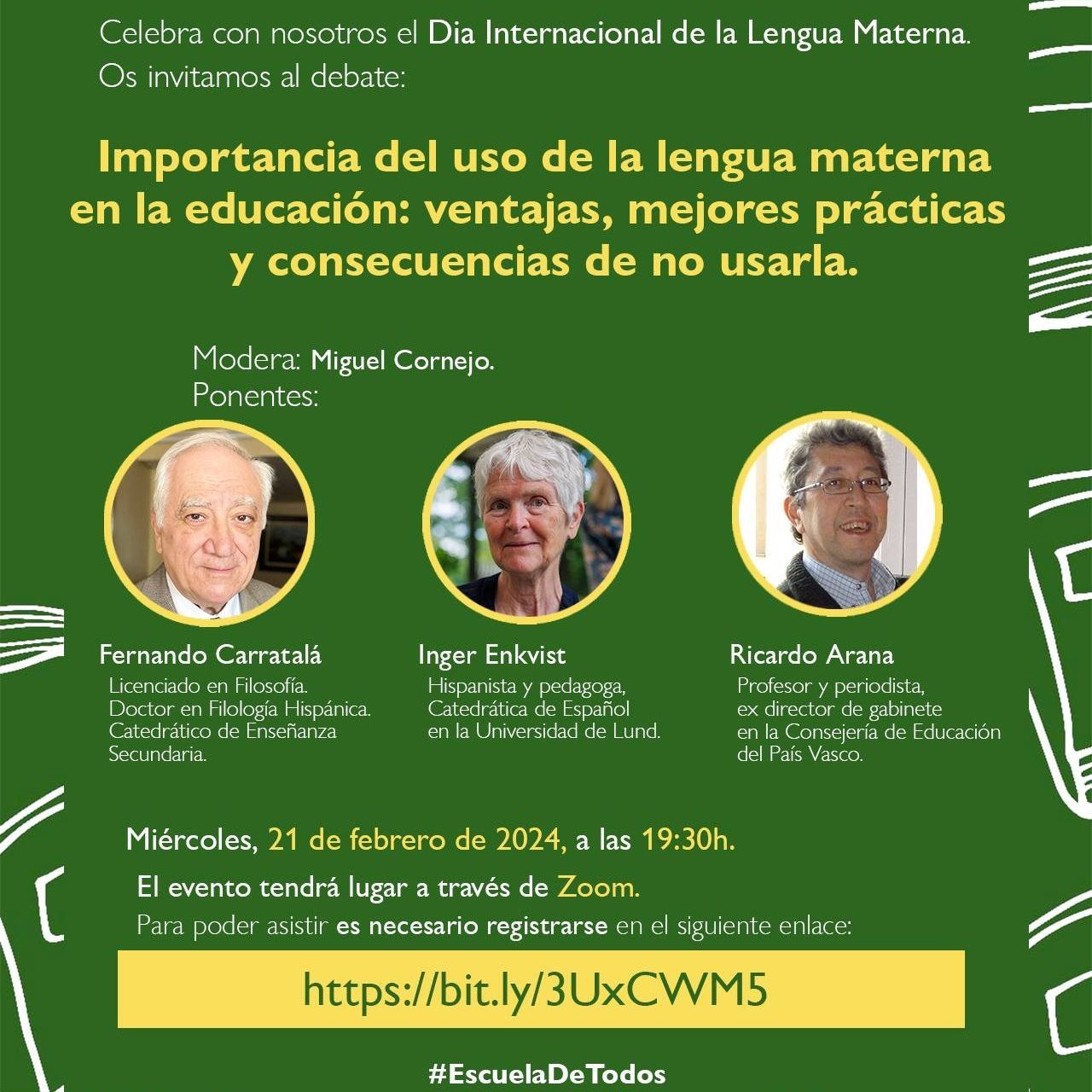 Coloquio de «Escuela de Todos» sobre la importancia de la lengua materna