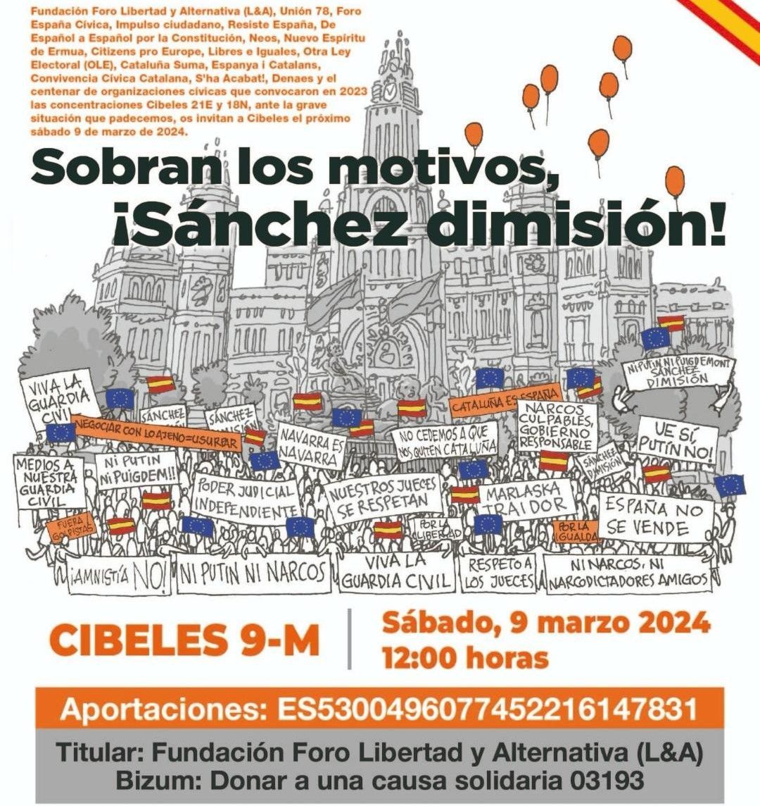9-M: Concentración en Madrid. Sobran los motivos.