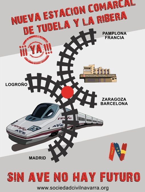 Rueda de prensa de SCN en Tudela en defensa del AVE y de la nueva estación comarcal de la Ribera en las inmediaciones del hospital