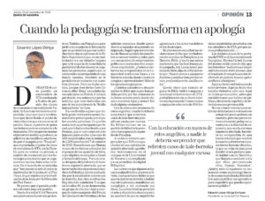 Artículo DN: Cuando la pedagogía se transforma en apología